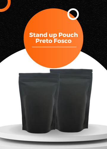 Stand up pouch preto fosco mobile