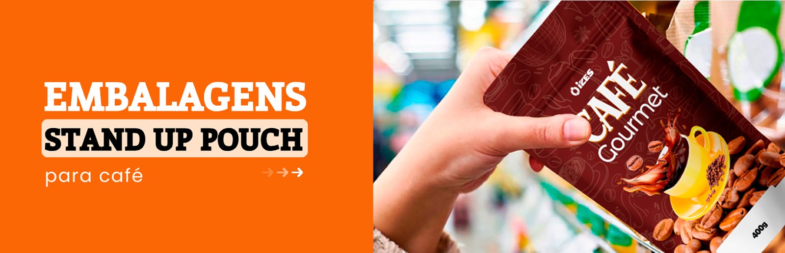 Embalagem Stand Up Pouch para Café