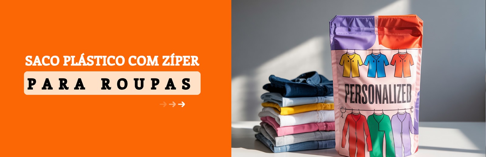 Saco Plástico com Zíper para Roupas