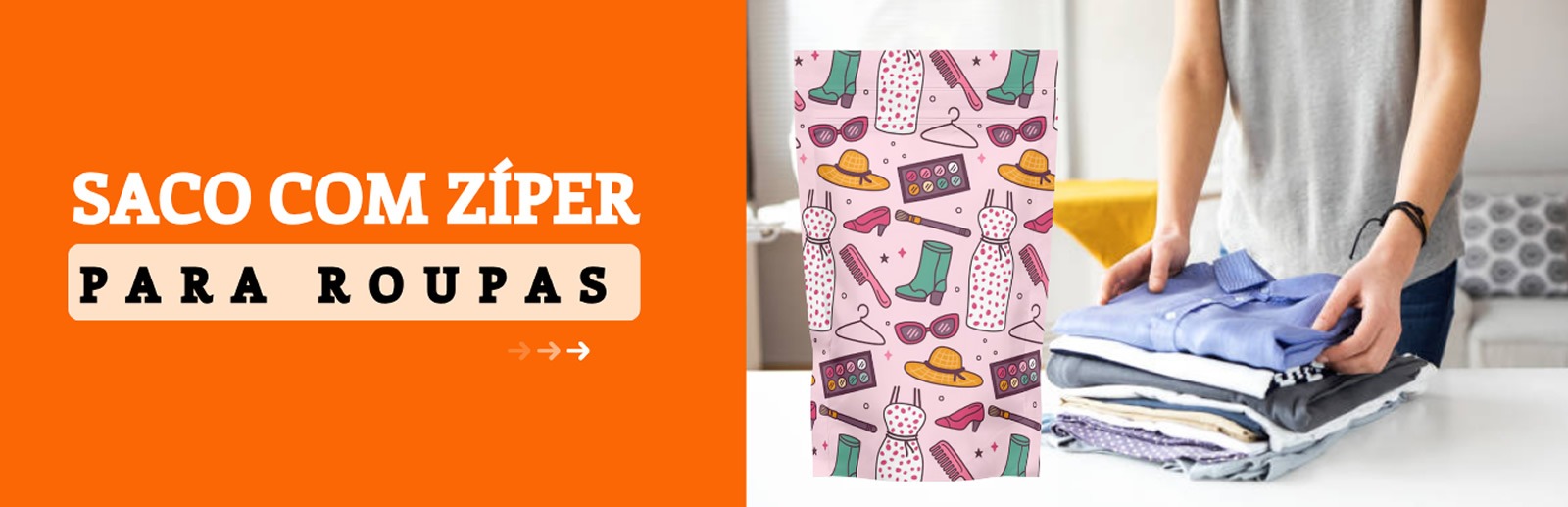 Saco com Zíper para Roupas