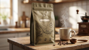 Embalagem stand up pouch para café